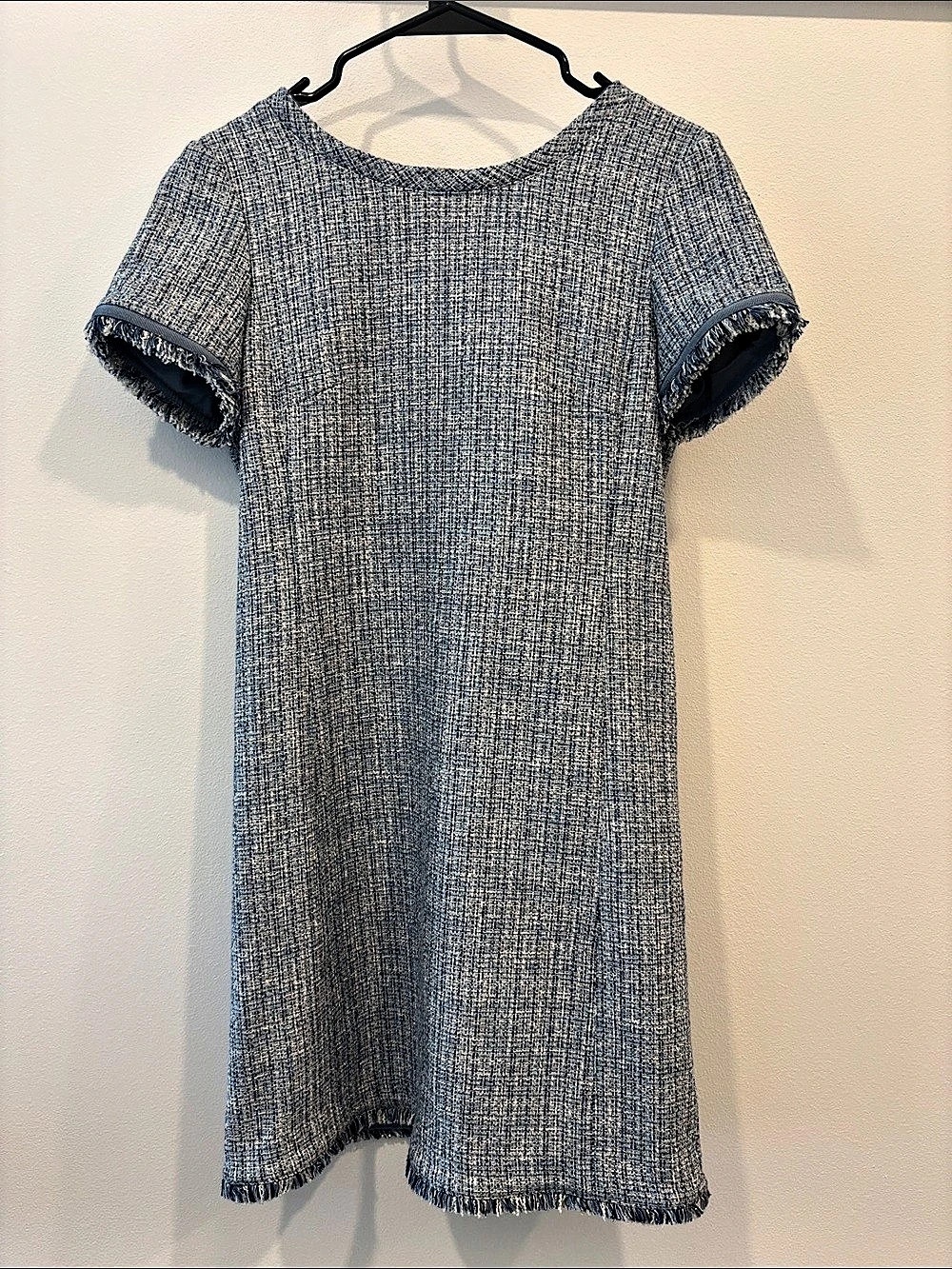 Weekend Max Mara Tweed Mini Dress in Blue & White Like New